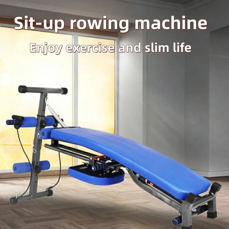 Rowing machine foldable sit-up