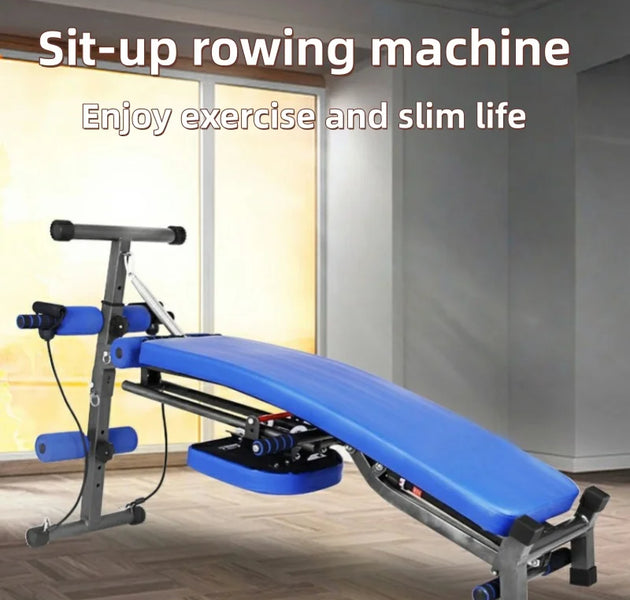 Rowing machine foldable sit-up