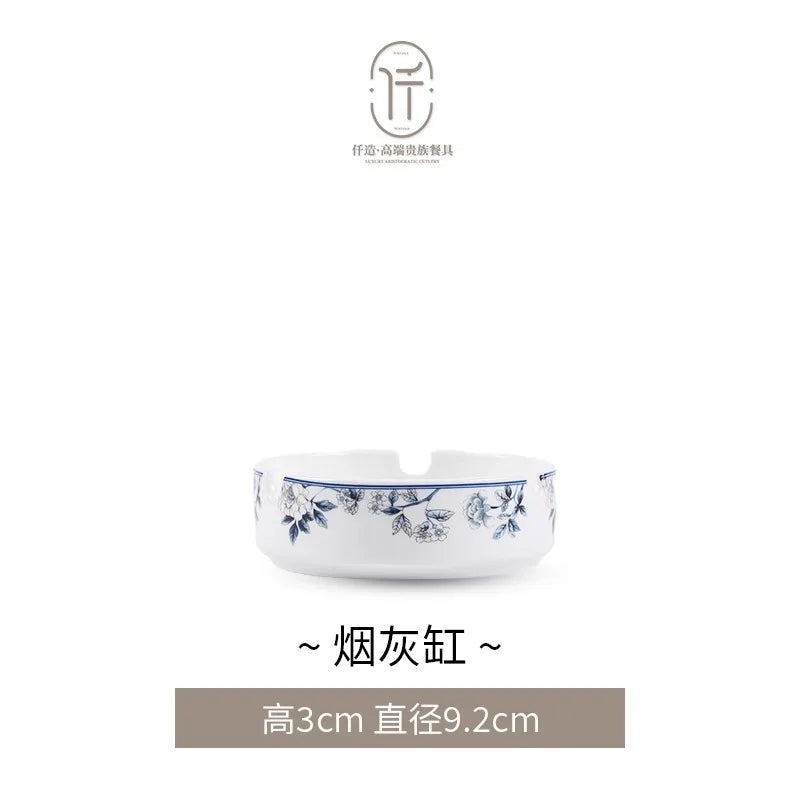 Blue Peacock Bone China