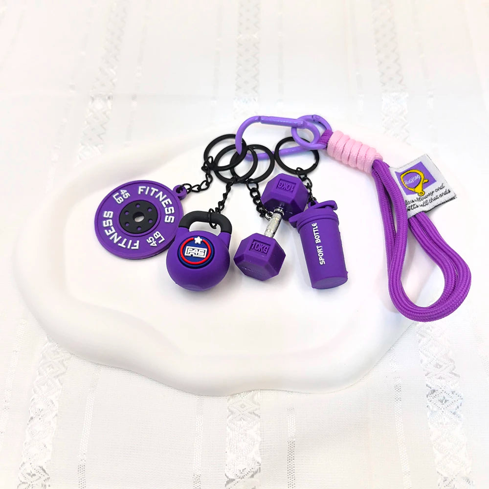 5 In 1 Fitness Keychains Gym Barbell