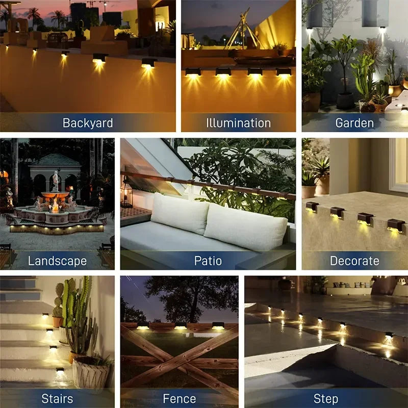 White LED Solar Step Lamp