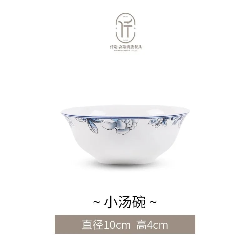 Blue Peacock Bone China