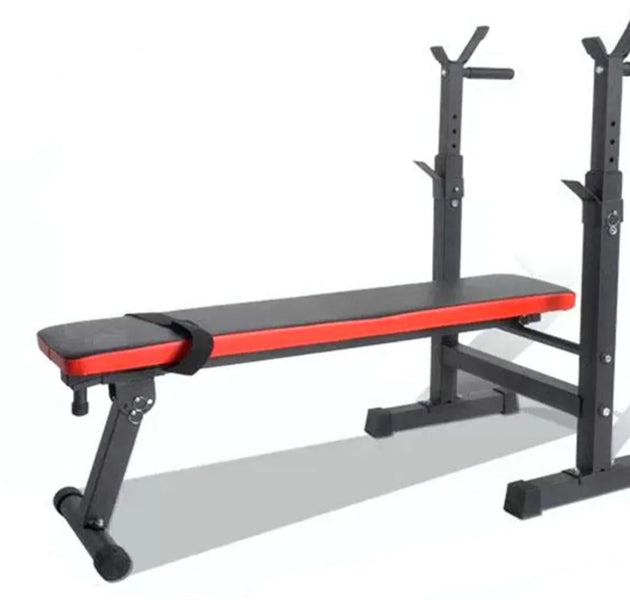 Adjustable Weight Bench with Barbell