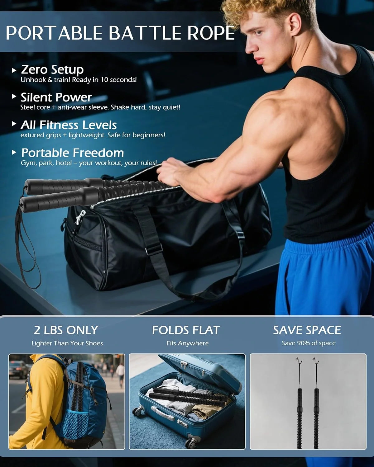 Ropeless Battle Ropes for Home Gym