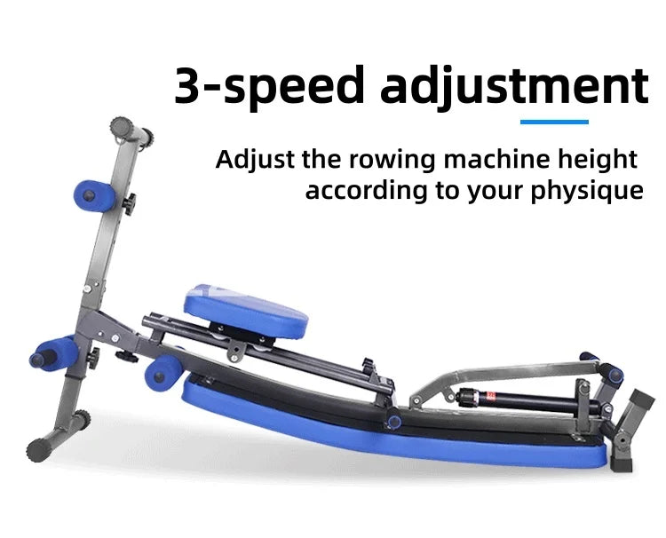 Rowing machine foldable sit-up