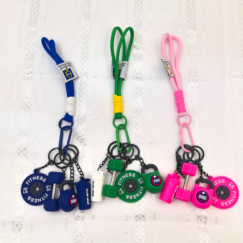 5 In 1 Fitness Keychains Gym Barbell