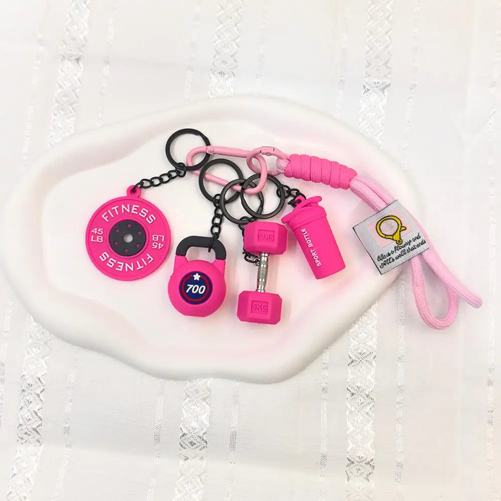 5 In 1 Fitness Keychains Gym Barbell