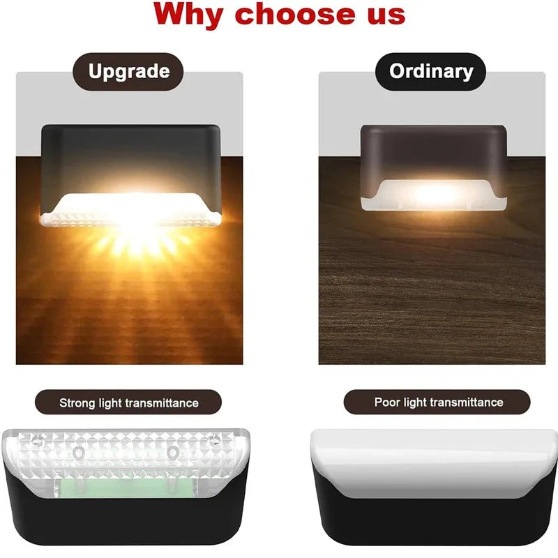 White LED Solar Step Lamp