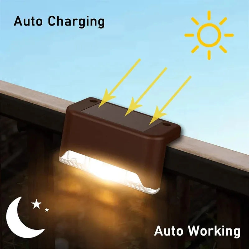 White LED Solar Step Lamp