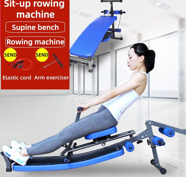 Rowing machine foldable sit-up