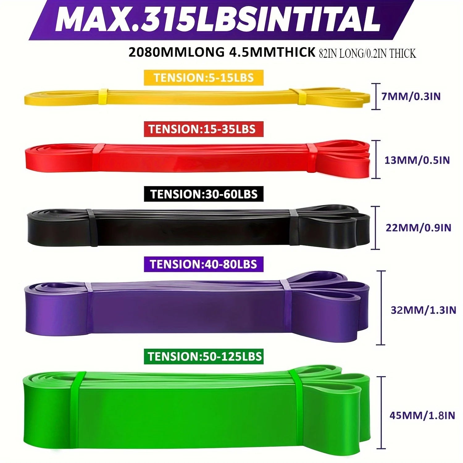 resistance Bands, Stackable TPE