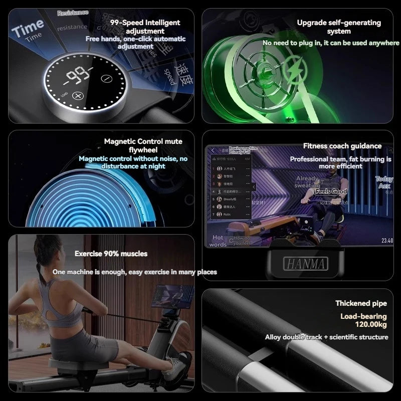 Magnetic-controlled silent rowing