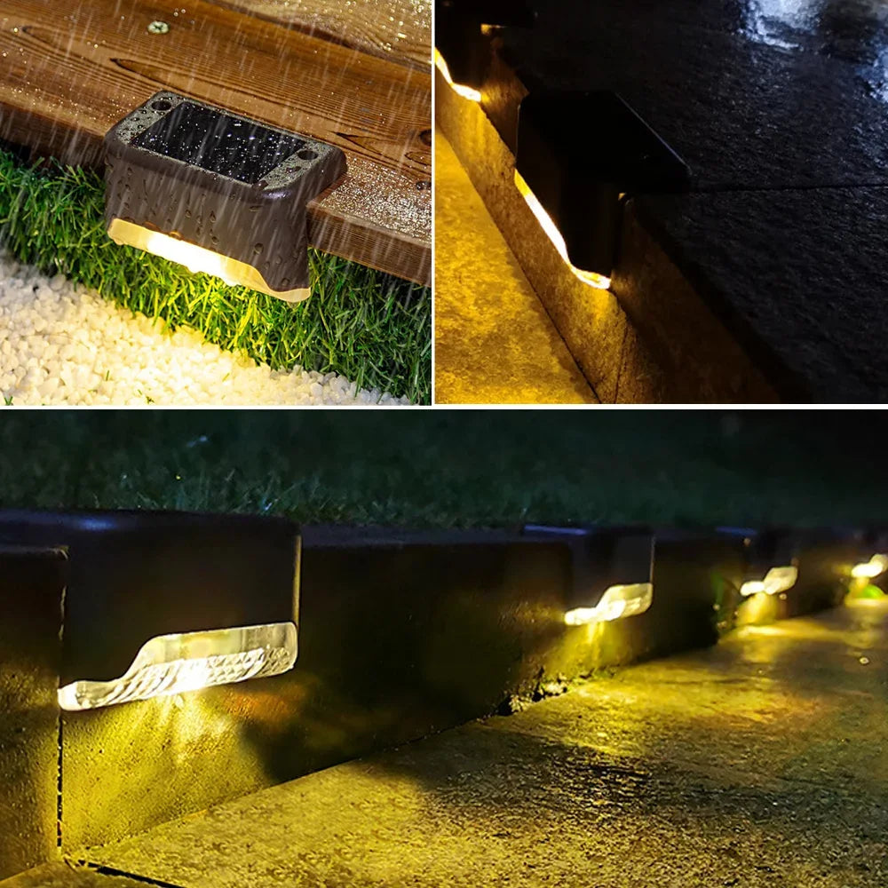White LED Solar Step Lamp