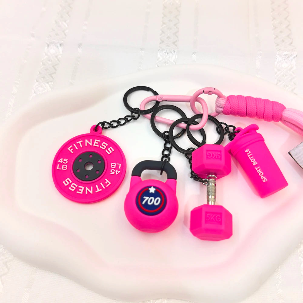5 In 1 Fitness Keychains Gym Barbell