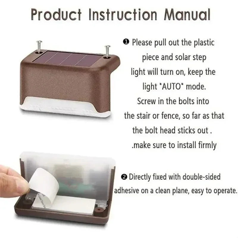 White LED Solar Step Lamp