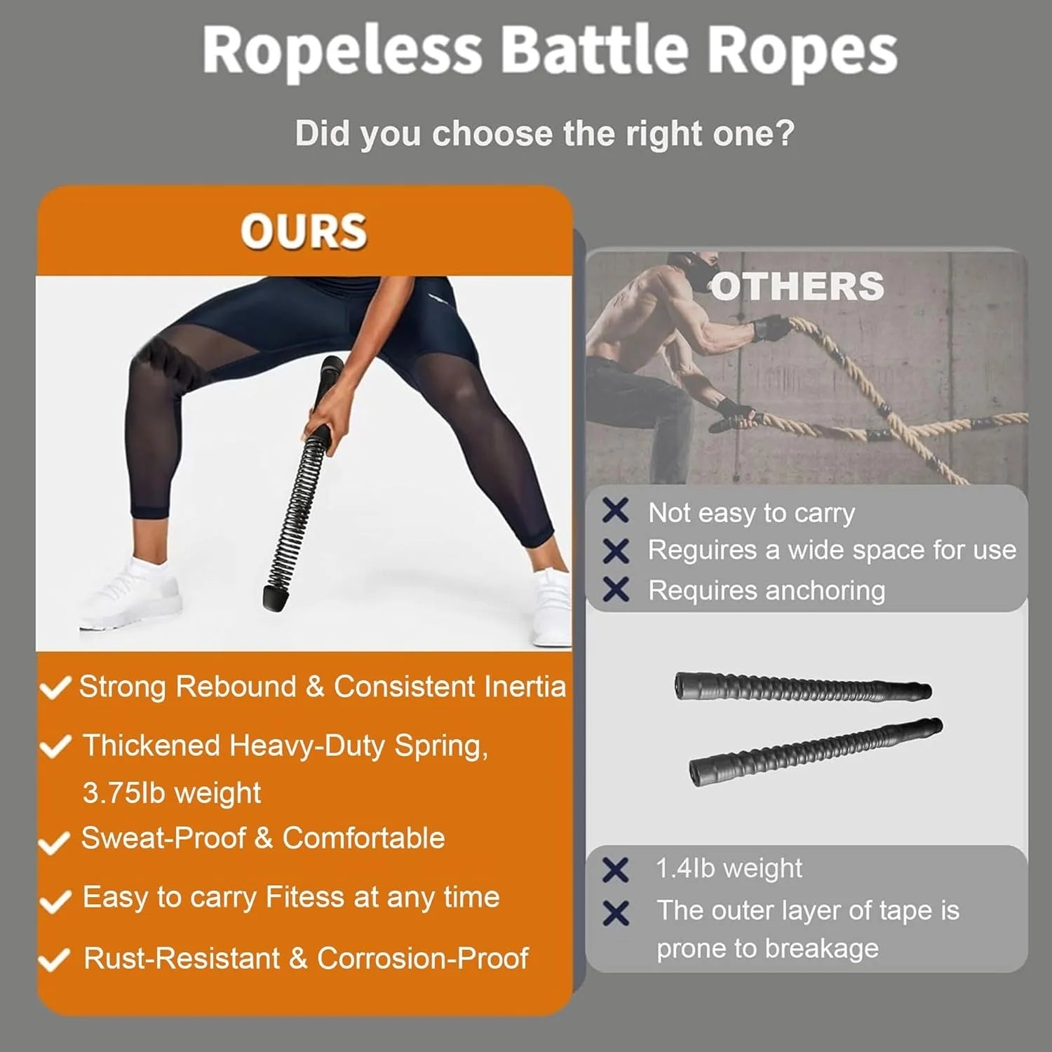 Ropeless Battle Ropes for Home