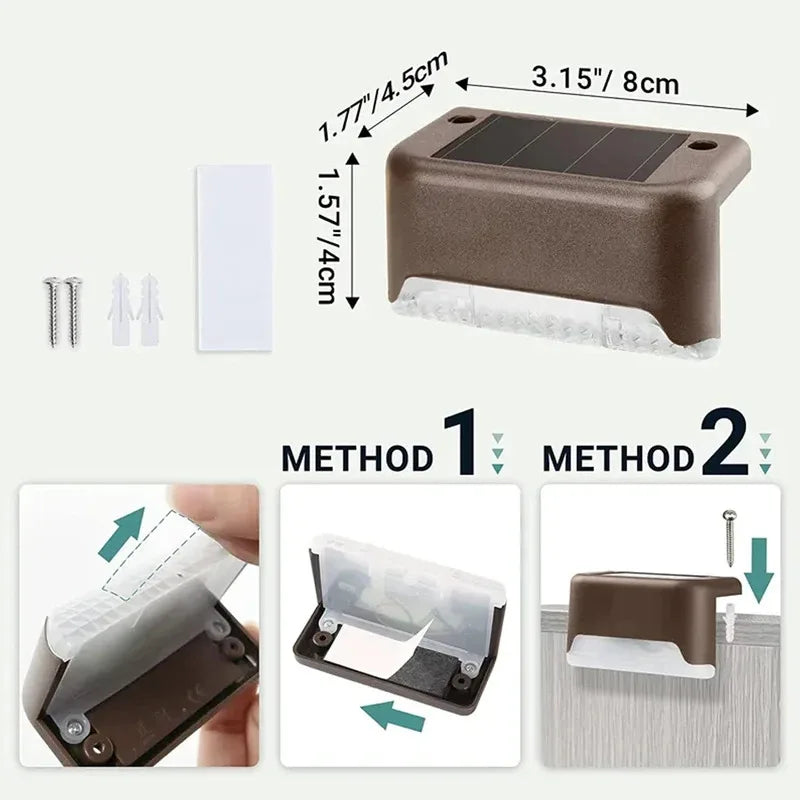 White LED Solar Step Lamp