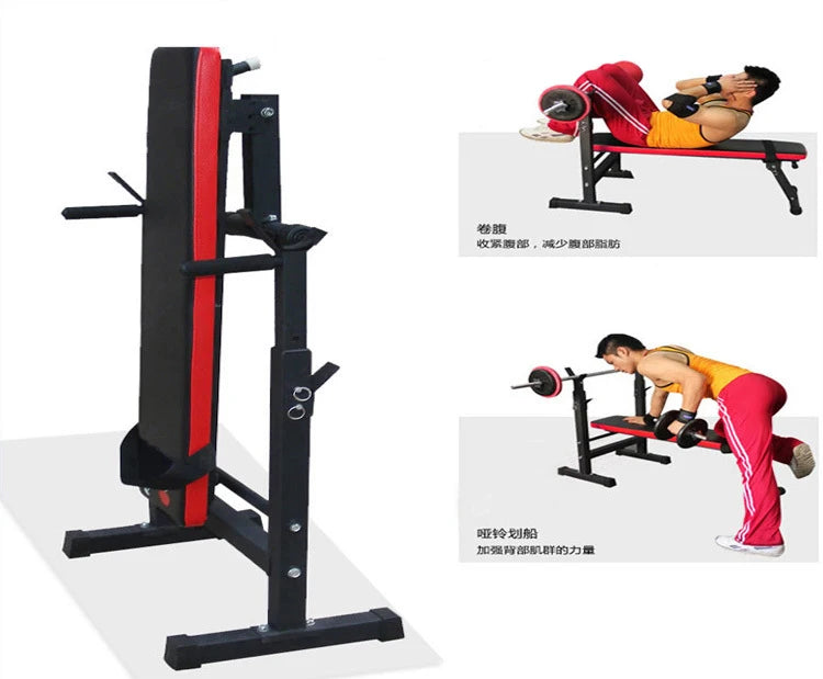 Adjustable Weight Bench with Barbell