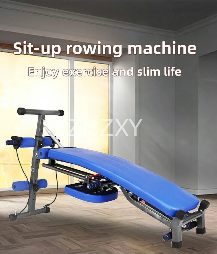 Rowing machine foldable sit-up