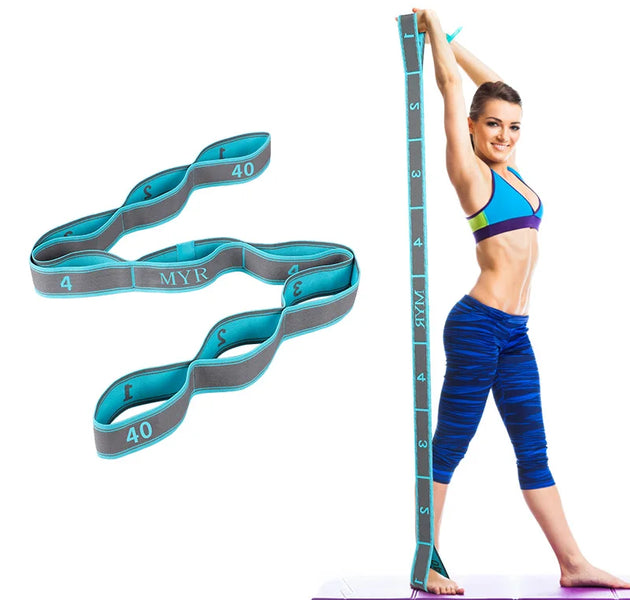Elastic Yoga Stretching Strap with Loops