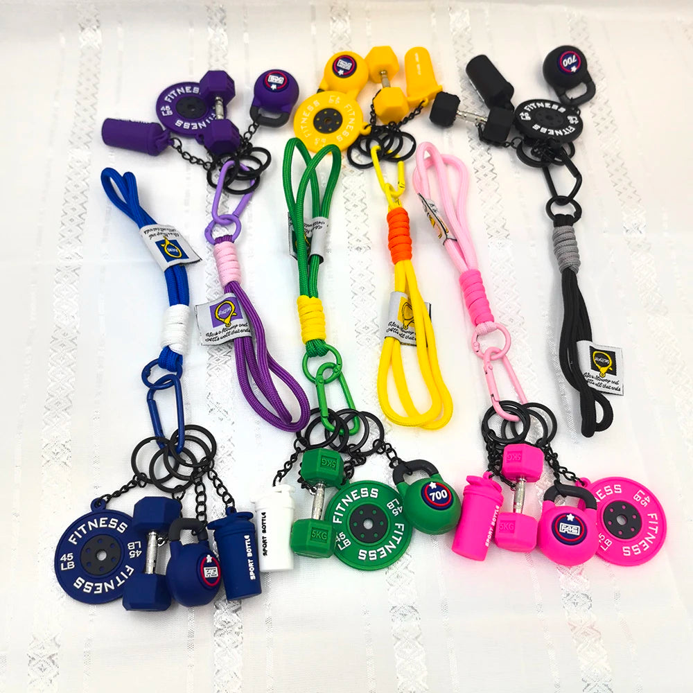 5 In 1 Fitness Keychains Gym Barbell