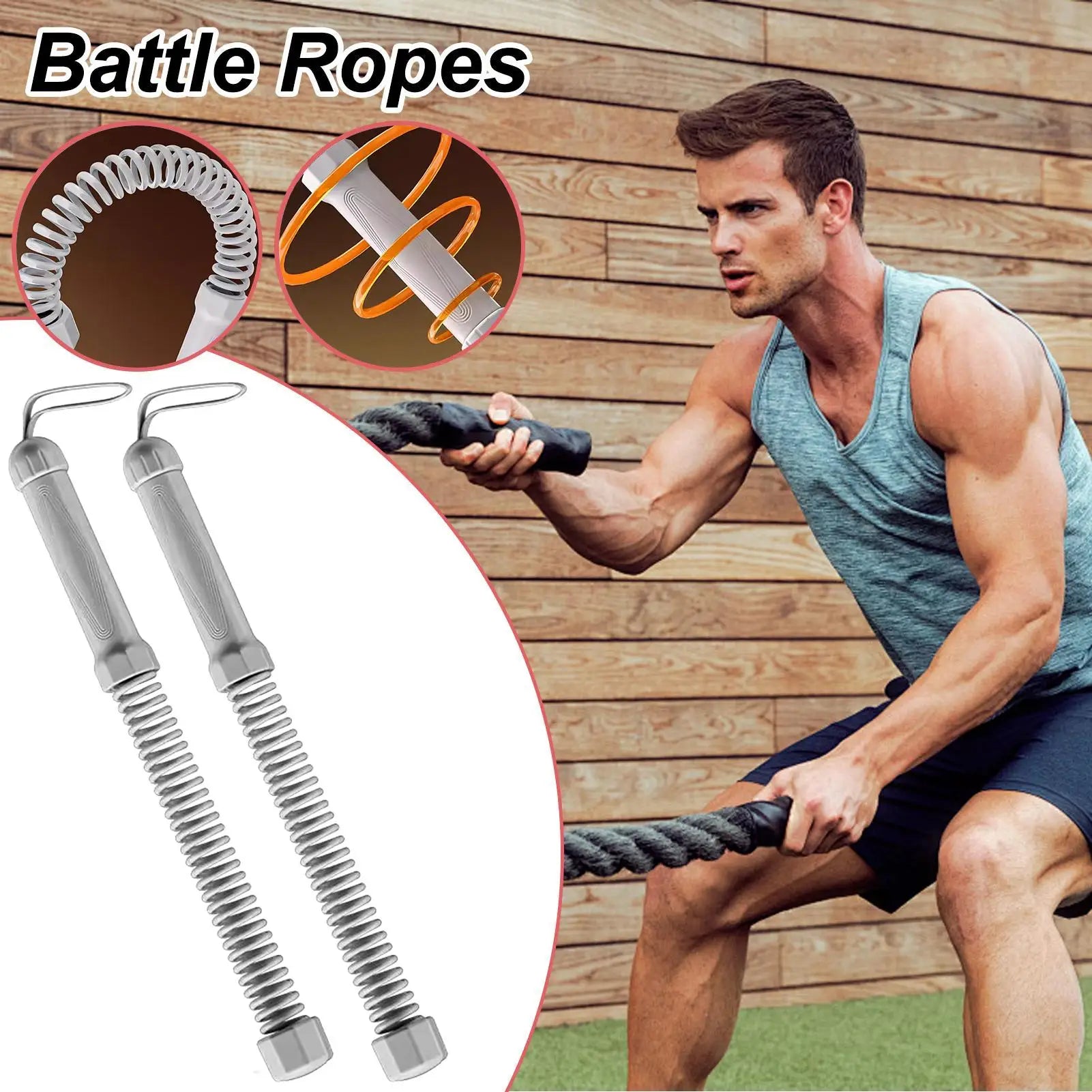 2Pcs Cordless Battle Ropes Heavy Duty