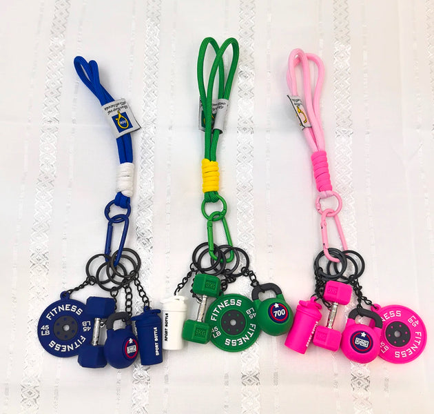 5 In 1 Fitness Keychains Gym Barbell