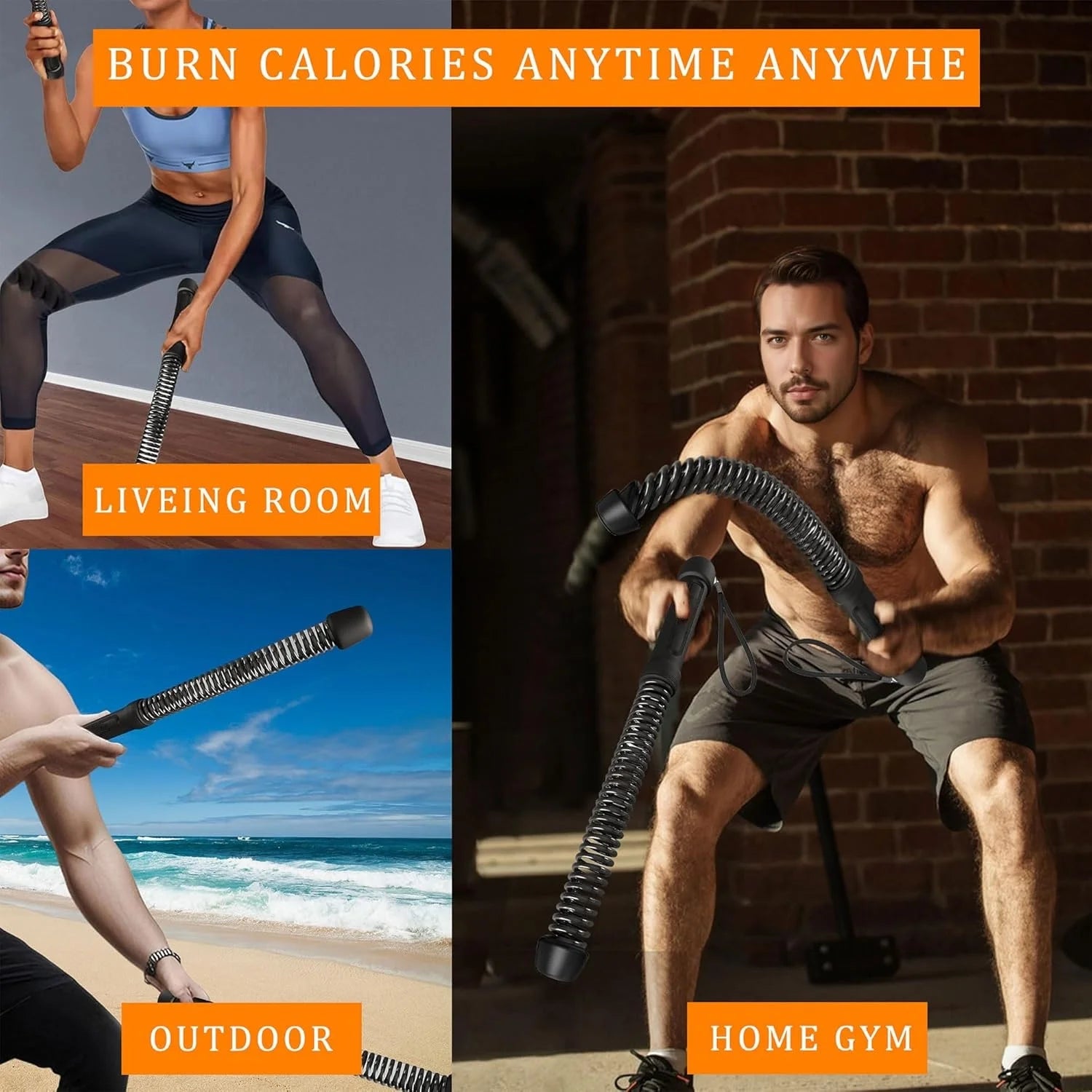 Ropeless Battle Ropes for Home