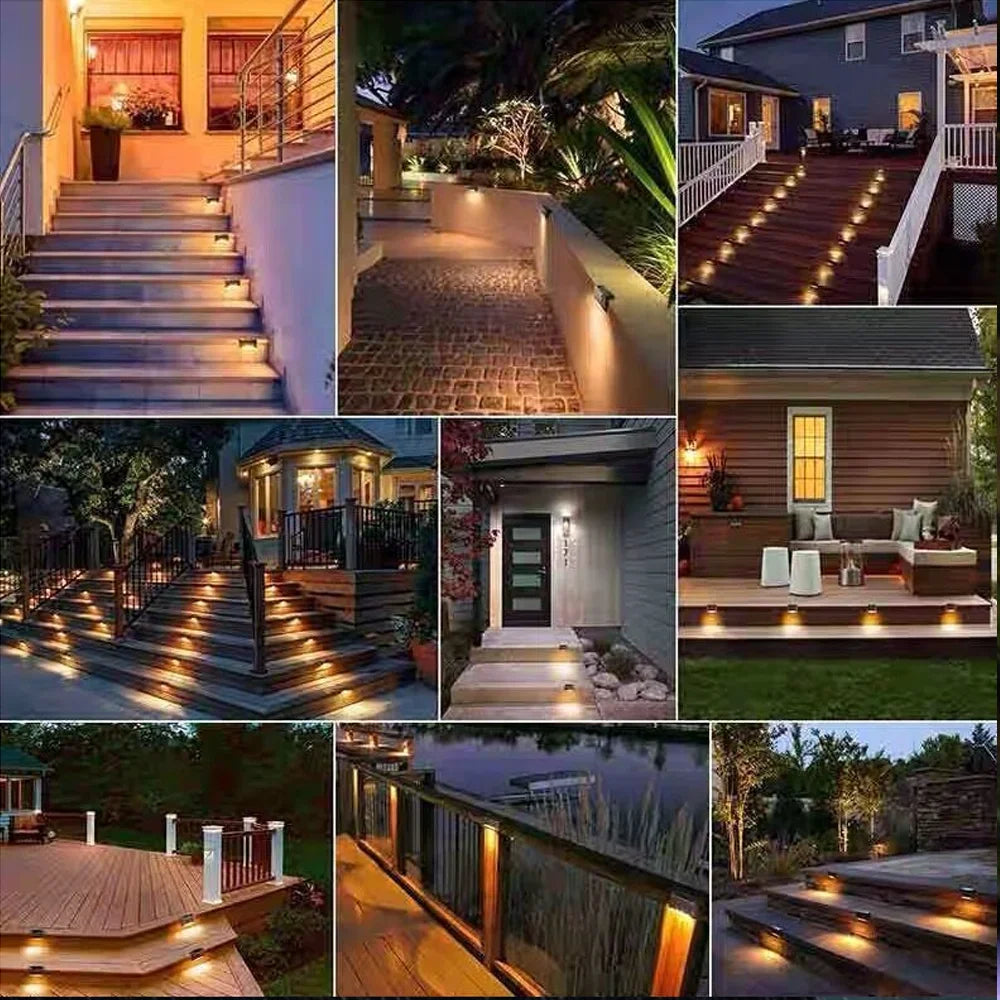 White LED Solar Step Lamp