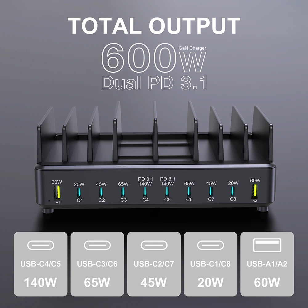 Ueetop 600W Multi USB Fast Charger