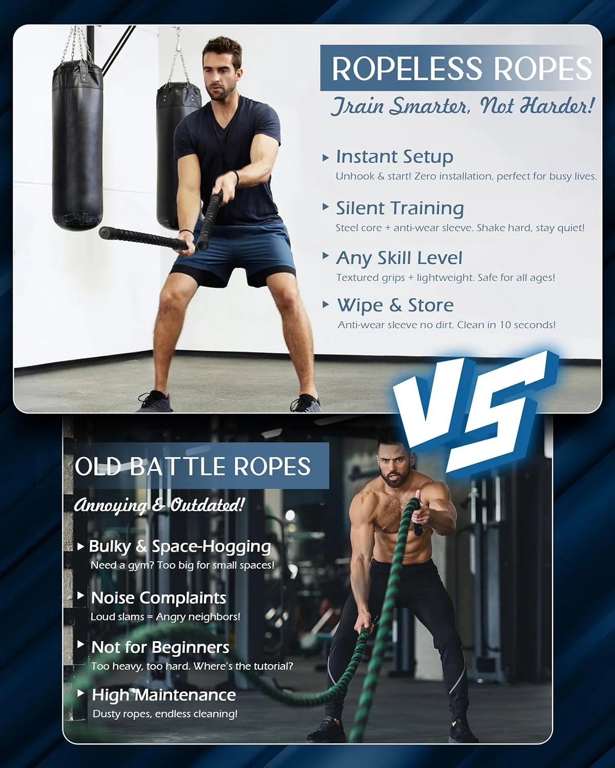 Ropeless Battle Ropes for Home Gym