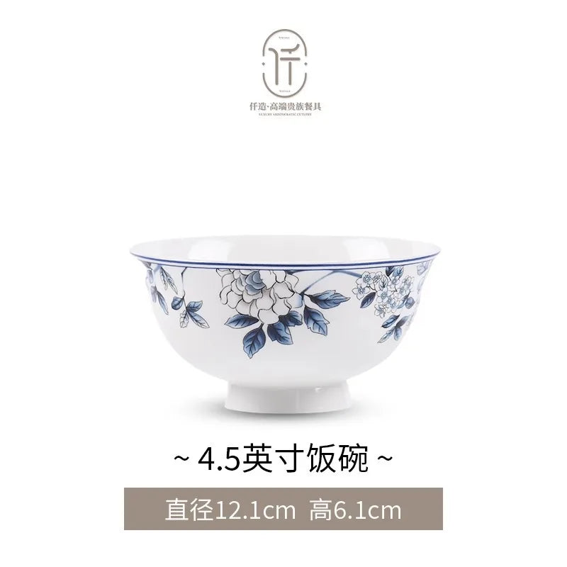 Blue Peacock Bone China