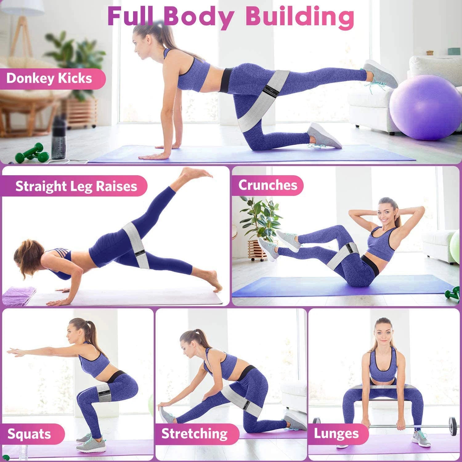 Glute Thigh Elastic Workout Bands