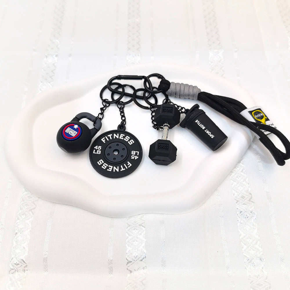 5 In 1 Fitness Keychains Gym Barbell