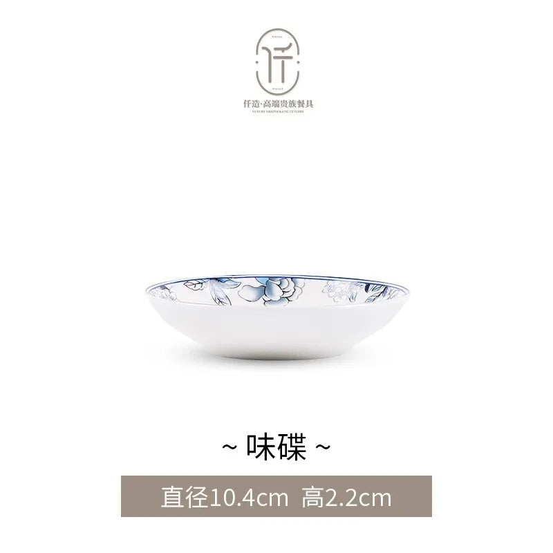 Blue Peacock Bone China