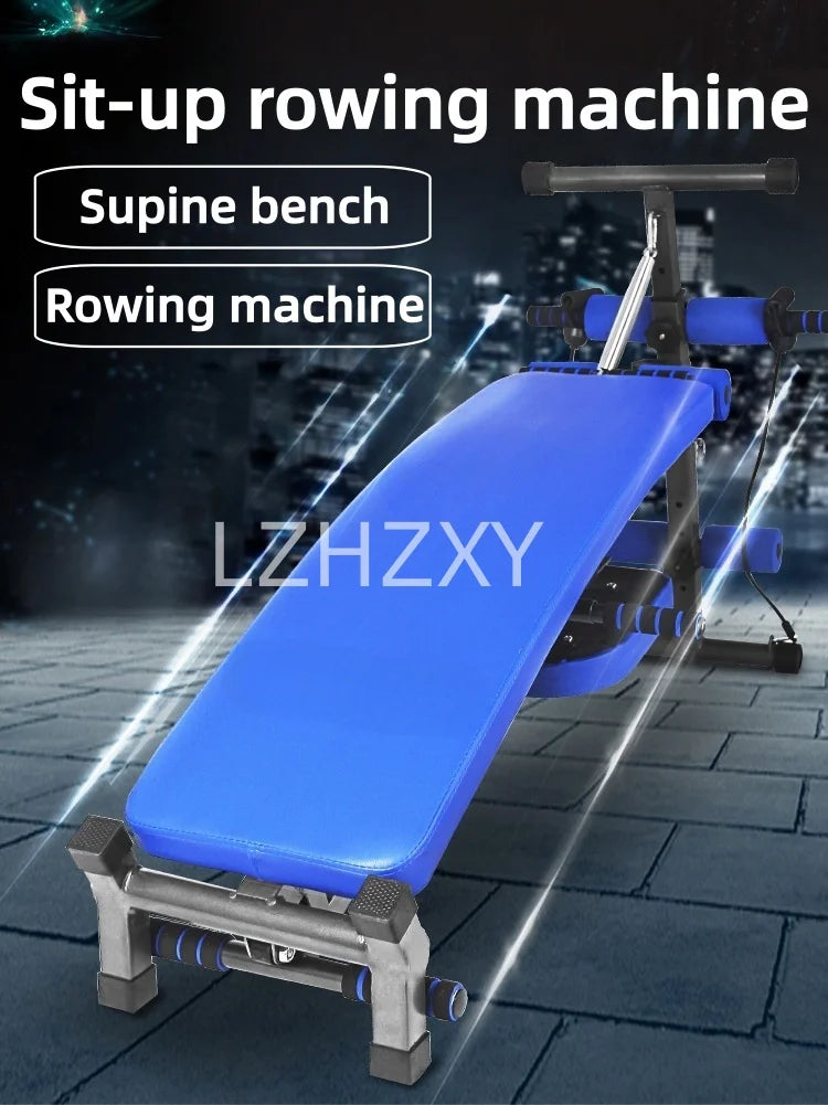Rowing machine foldable sit-up