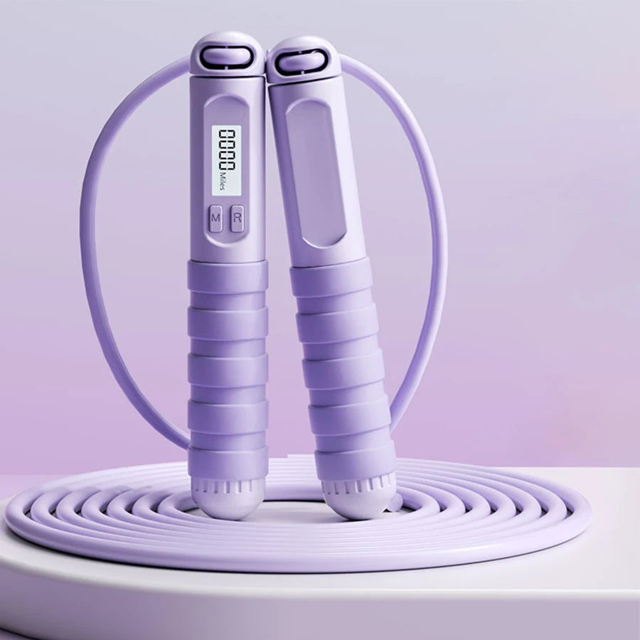 Electronic counting jump rope