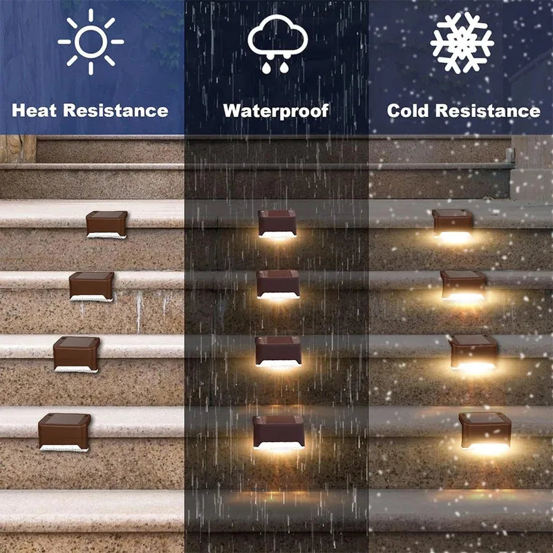 White LED Solar Step Lamp