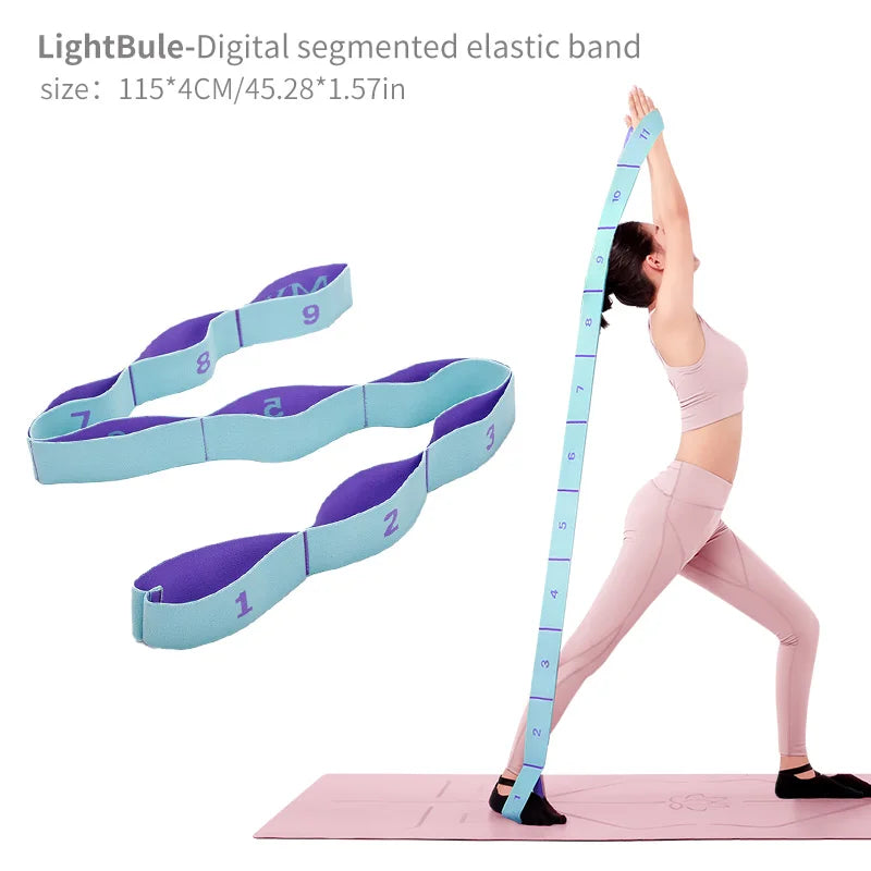 Elastic Yoga Stretching Strap with Loops