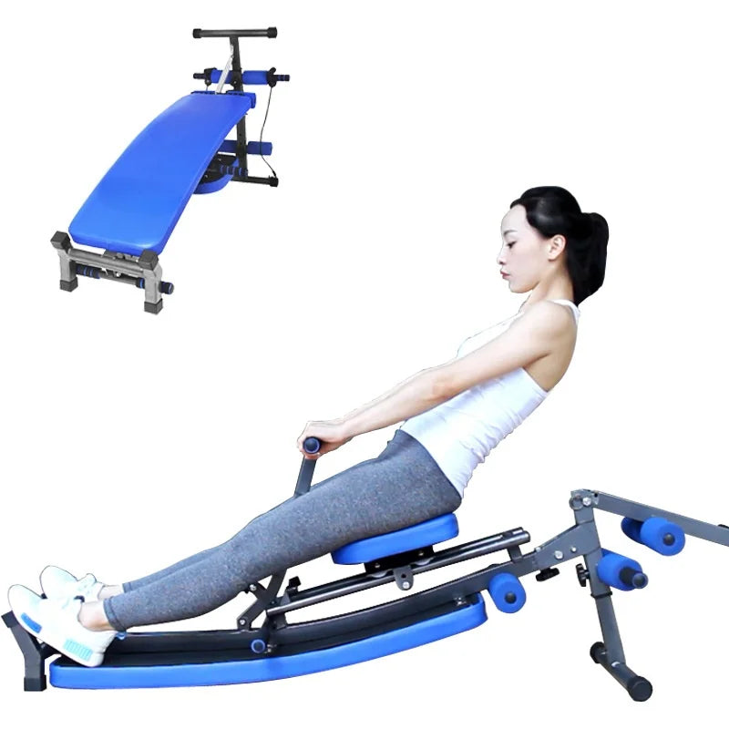 Rowing machine foldable sit-up