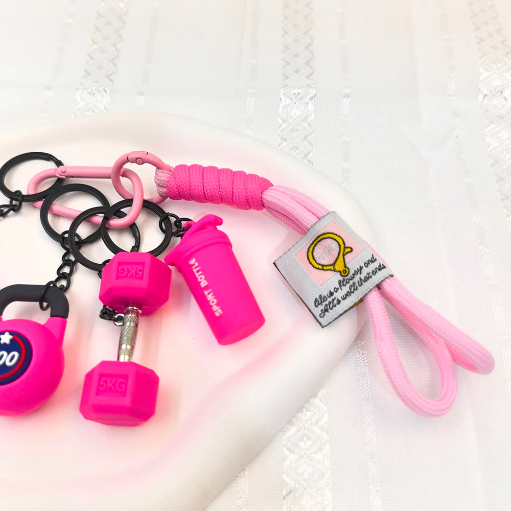 5 In 1 Fitness Keychains Gym Barbell