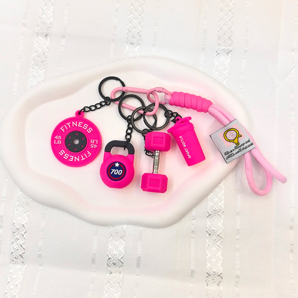 5 In 1 Fitness Keychains Gym Barbell