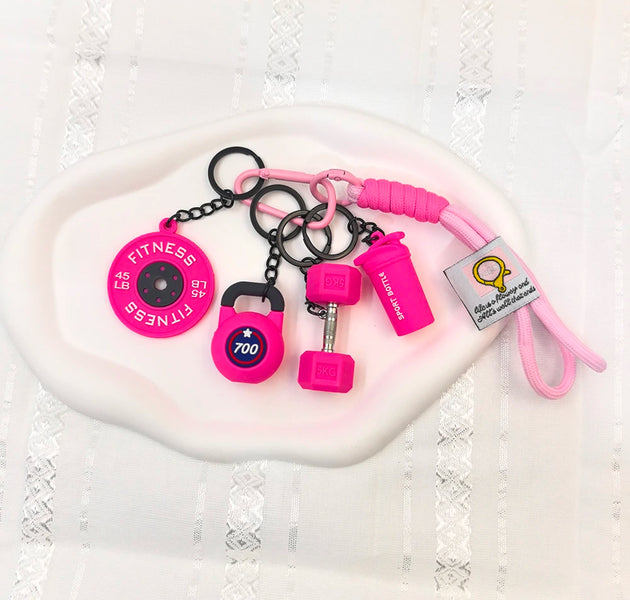 5 In 1 Fitness Keychains Gym Barbell