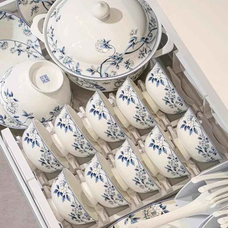 Blue Peacock Bone China