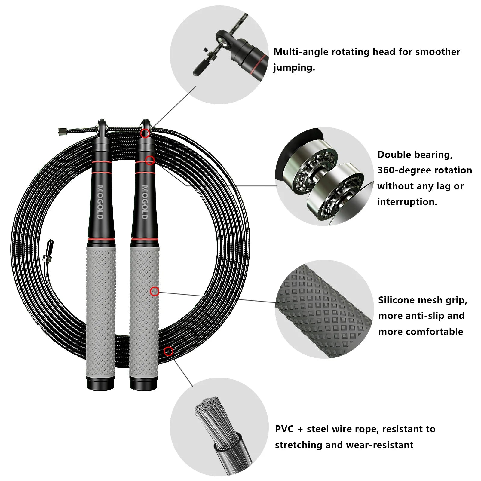 Speed jump rope, heavy-duty