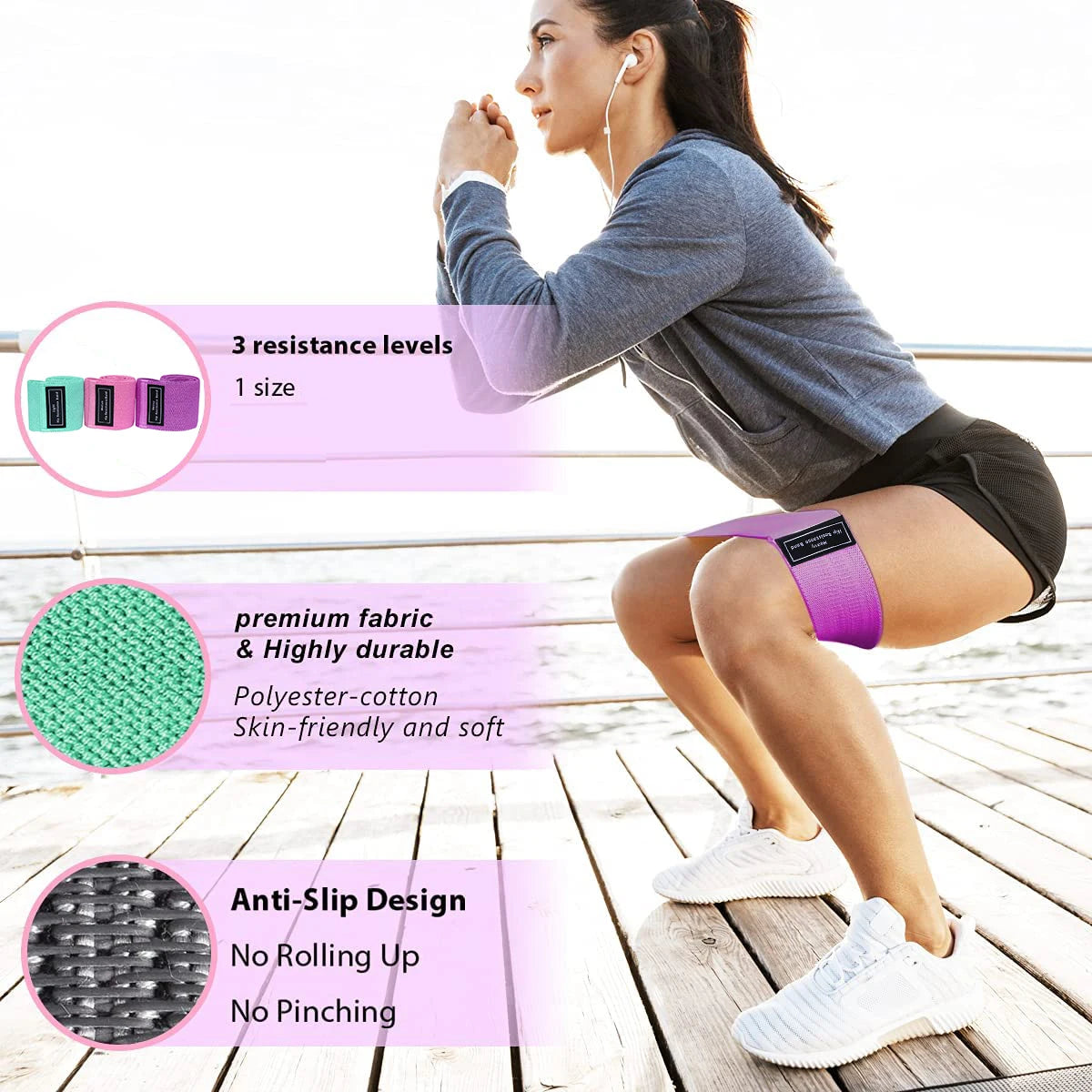 Glute Thigh Elastic Workout Bands