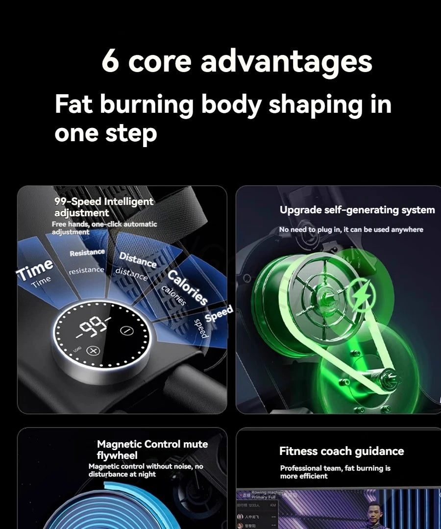 Magnetic-controlled silent rowing
