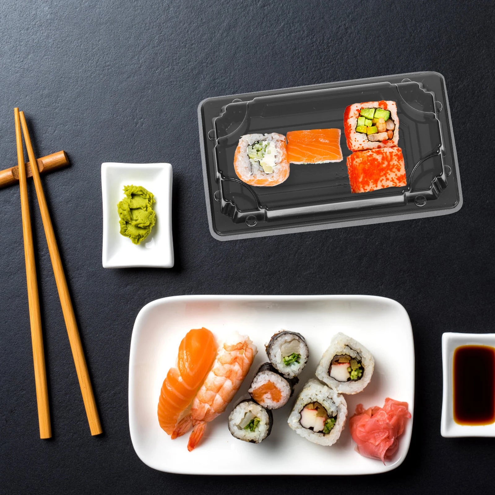 100Pcs Sushi Box Disposable Packing