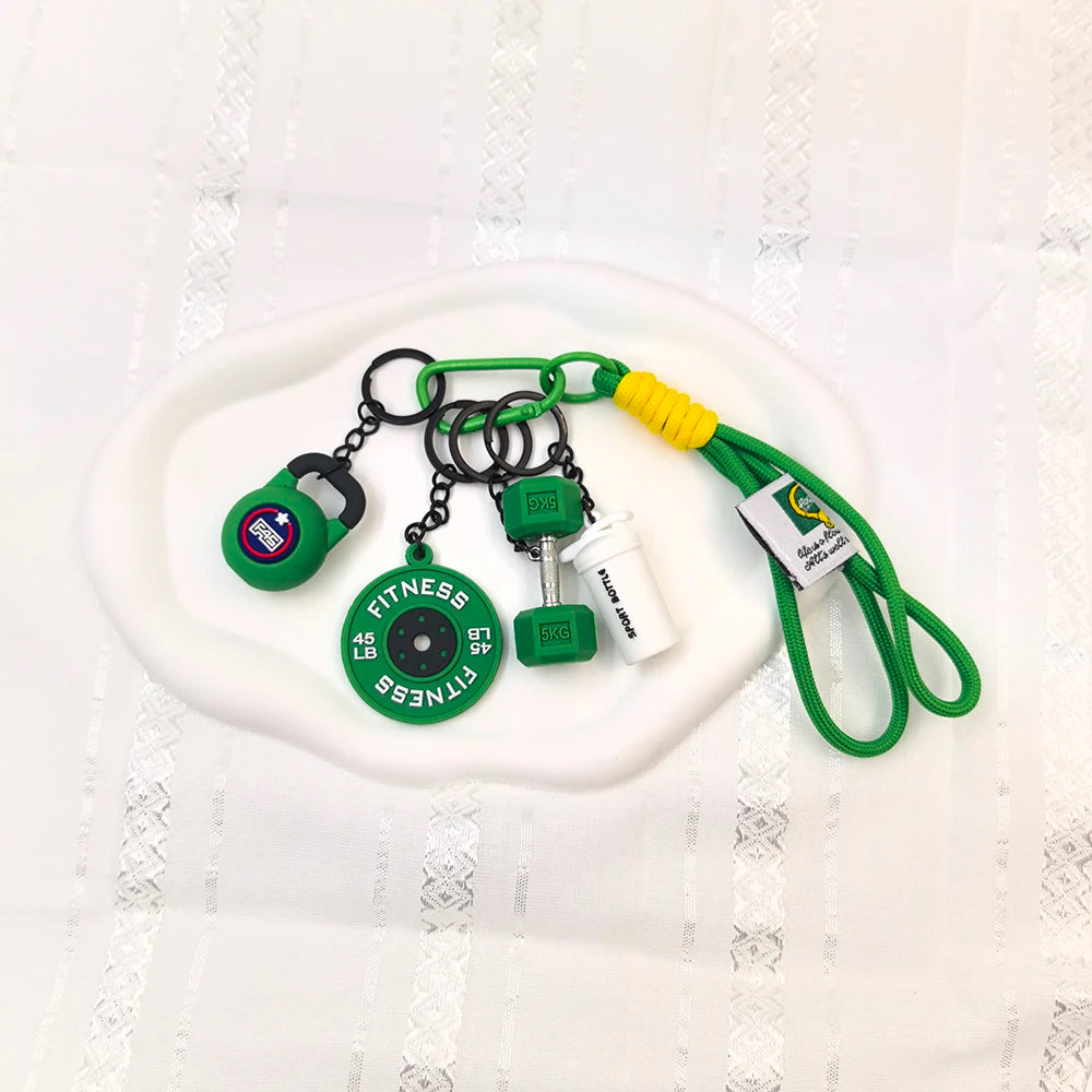5 In 1 Fitness Keychains Gym Barbell