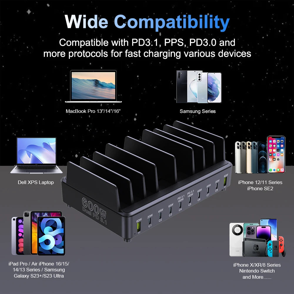 Ueetop 600W Multi USB Fast Charger